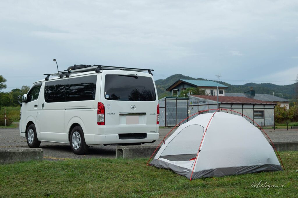 上芦別公園でセミオートキャンプ