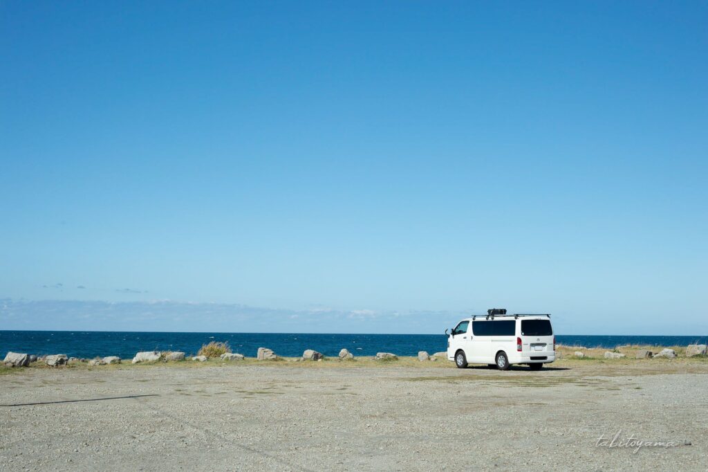 暑寒海浜キャンプ場の駐車場