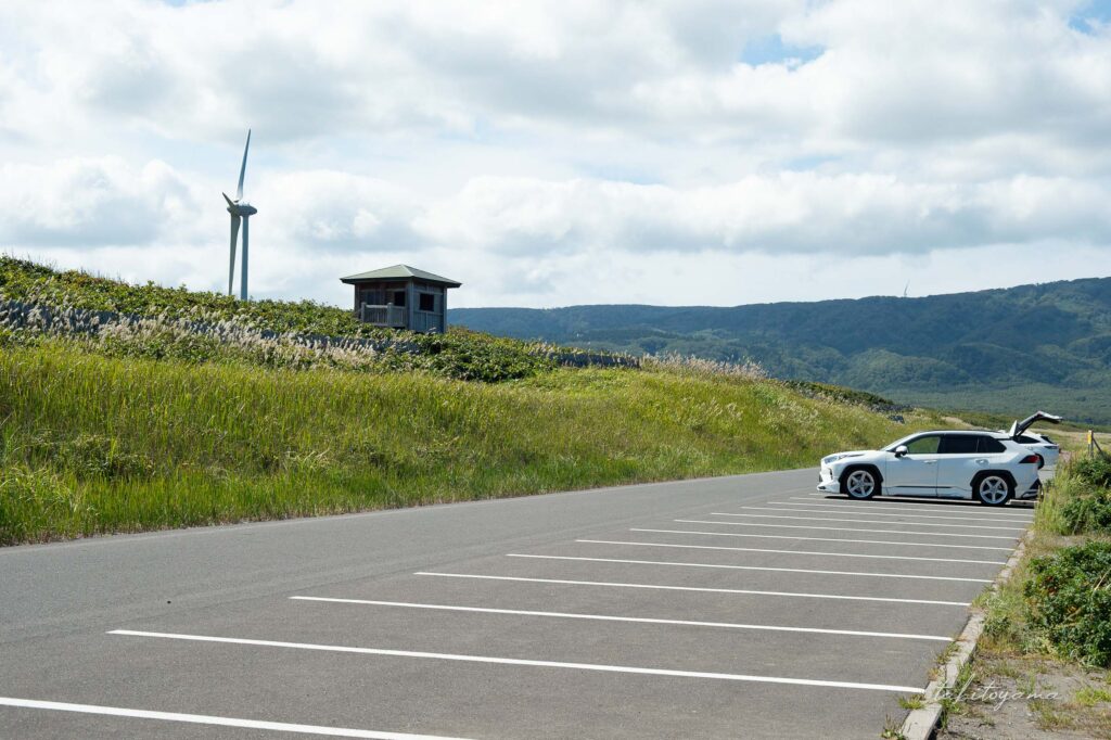 寿都浜中野営場の駐車場