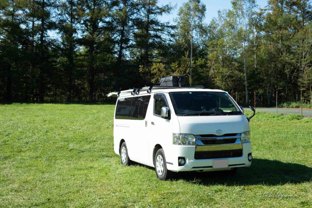徳舜瞥山麓キャンプ場の駐車場