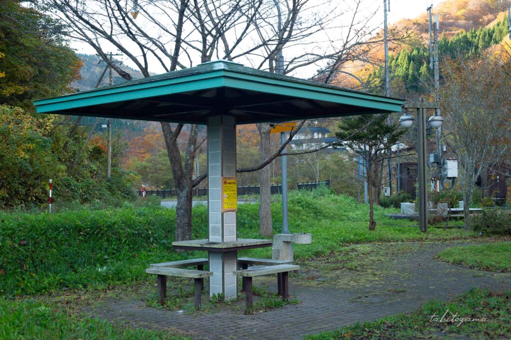 南茅部河川公園キャンプ場の東屋