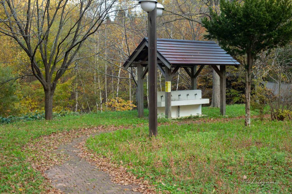 南茅部河川公園キャンプ場の洗い場