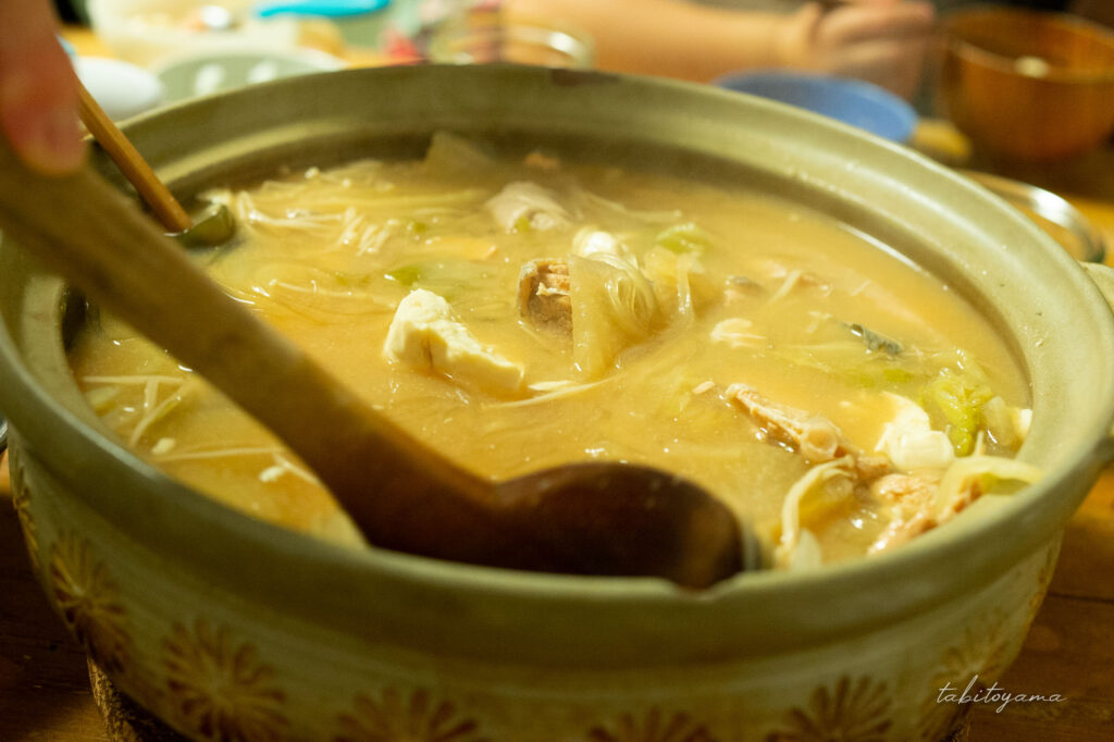 友人手作りの石狩鍋