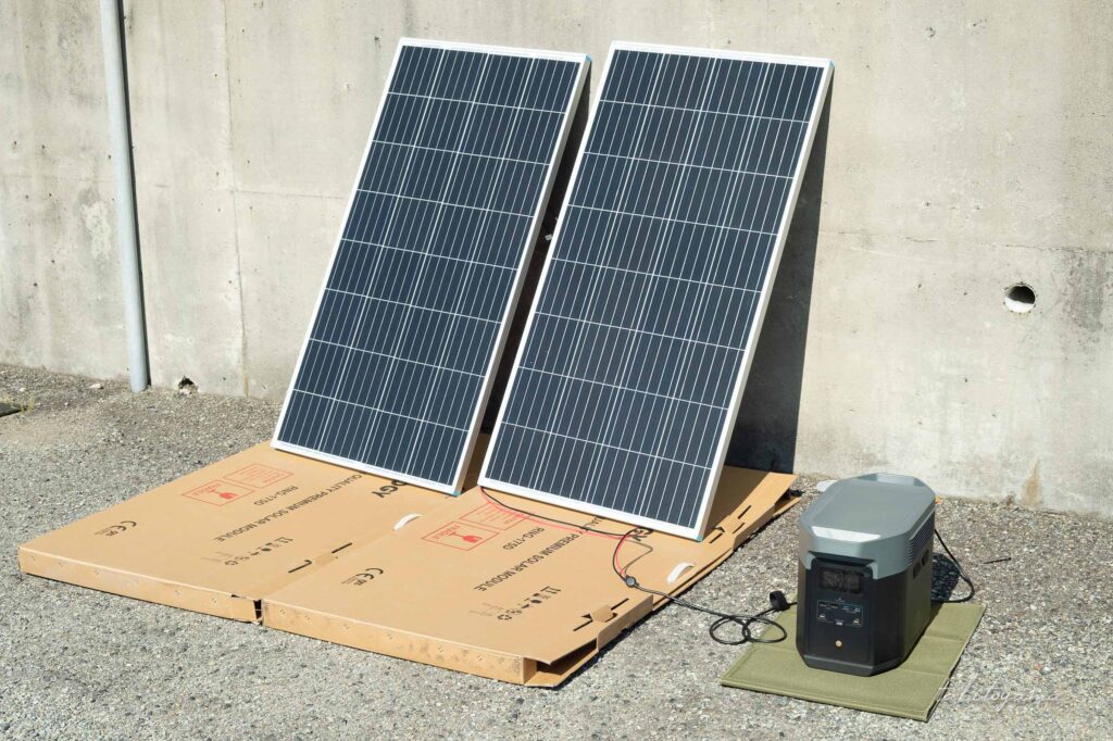 ECOFLOW DELTA 2とソーラーパネルをMC4-XT60変換ケーブルで接続