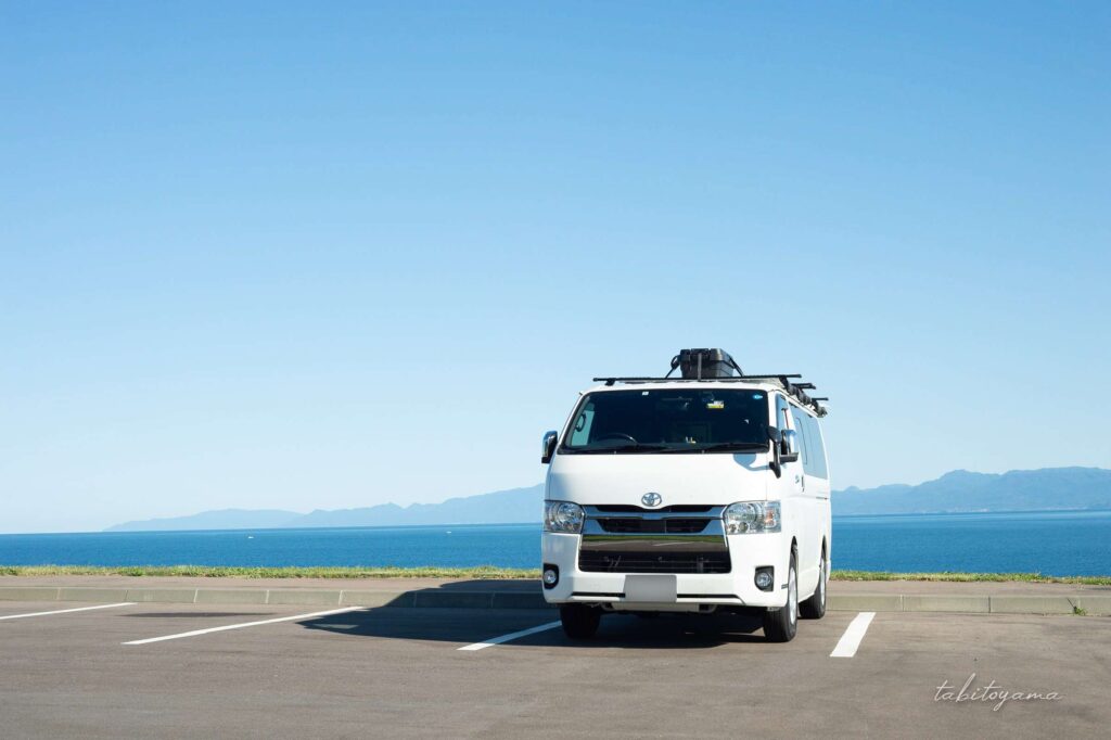 道の駅上ノ国もんじゅの日本海の展望が良い駐車場