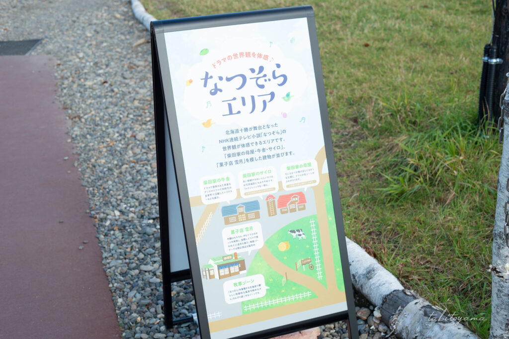 道の駅おとふけなつぞらの里のなつぞらエリアの案内看板